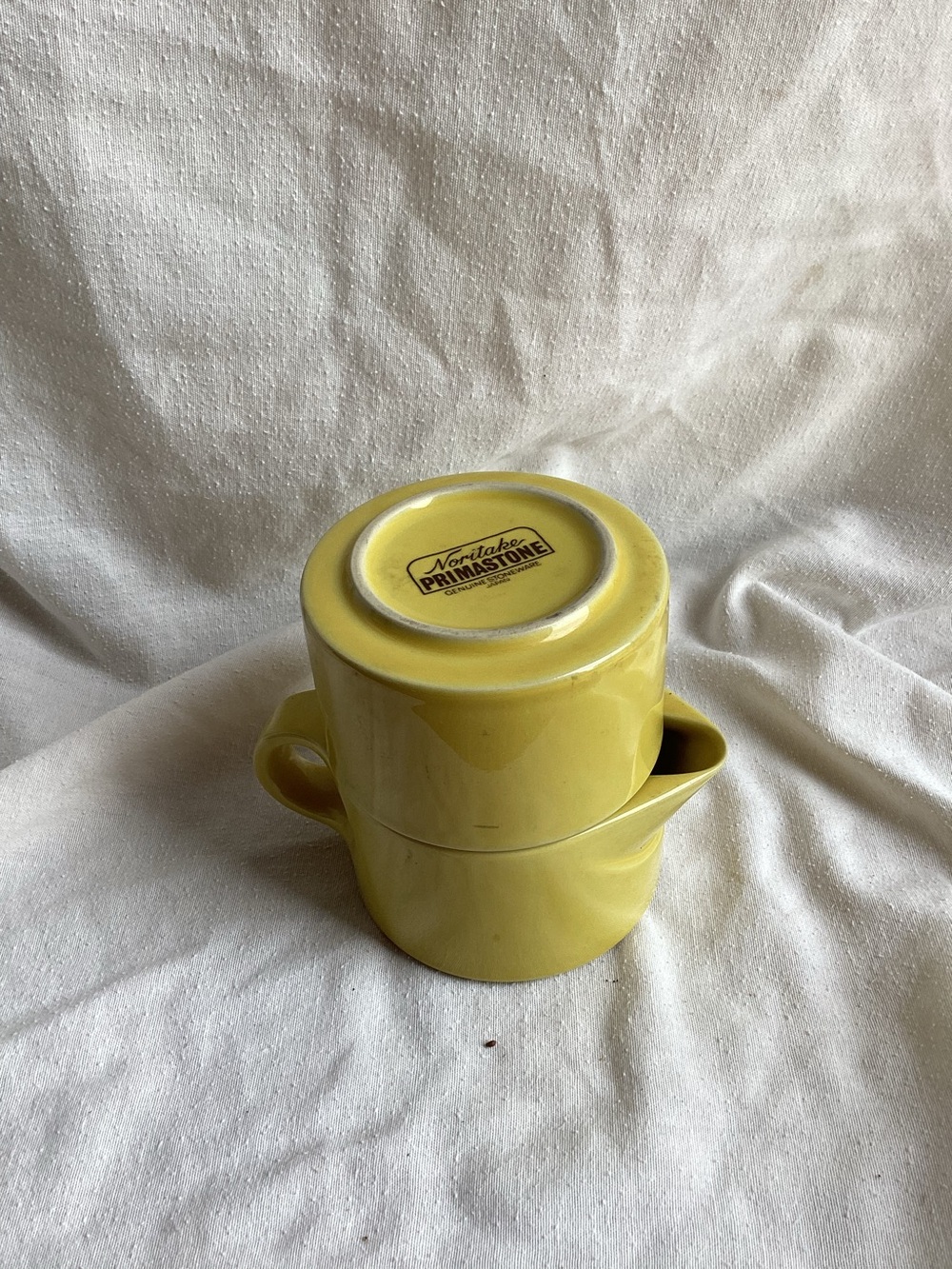 Noritake Yellow Ceramic Creamer and Sugar Set